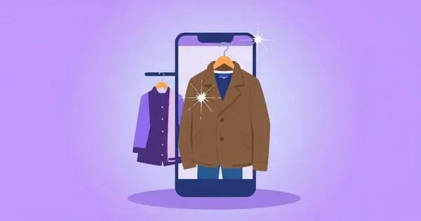 Смартфон с курткой на вешалке — виртуальная примерка одежды в ChatGPT