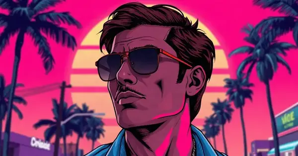 Фото в стиле GTA 6 нейросетью