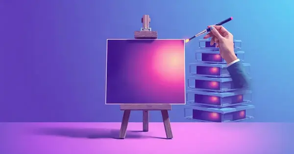 Картина на мольберте, которую аккуратно правят тонкой кистью, — Ideogram 4.5