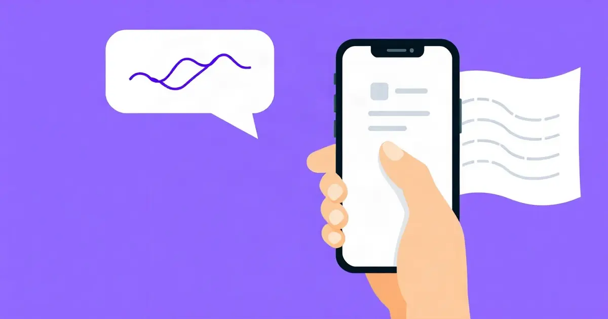 Рука со смартфоном наводит камеру на лист бумаги, над телефоном облачко перевода