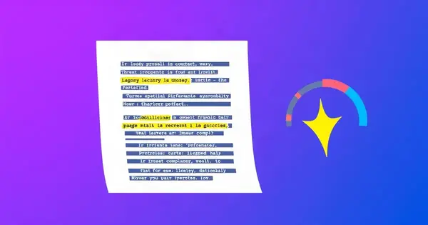 Страница документа с подсвеченными строками, которые переписывает нейросеть